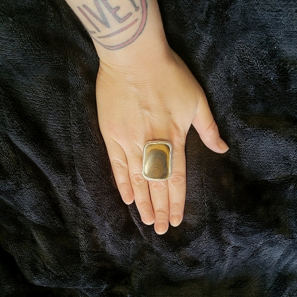 Unbranded Jewelry - Petrified Wood Ring, Adjustable, GUC